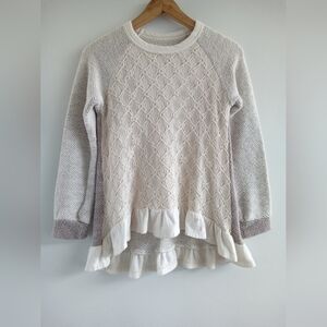 Persnickety Cream Textured Knit Long Sleeve Top - Girls Size 14